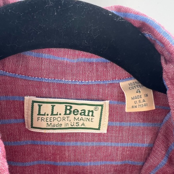 L. L. Bean Long Sleeve Vertical Striped Button Up Blouse Vintage USA Womens 4 - Picture 3 of 9